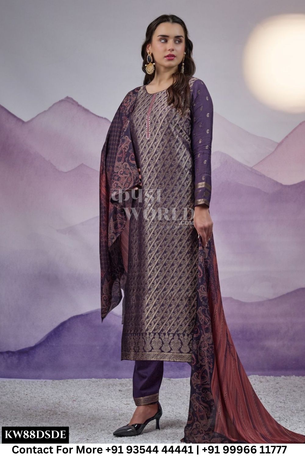 Netra - Sitara: Fancy Muslin Jacquard Suit Latest Catalogs