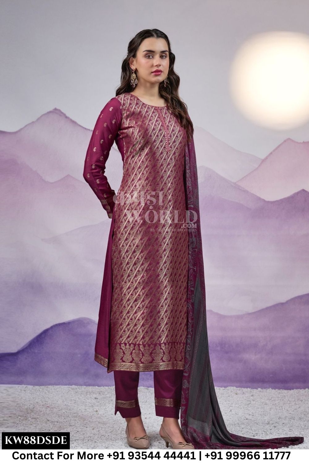 Netra - Sitara: Fancy Muslin Jacquard Suit Latest Catalogs