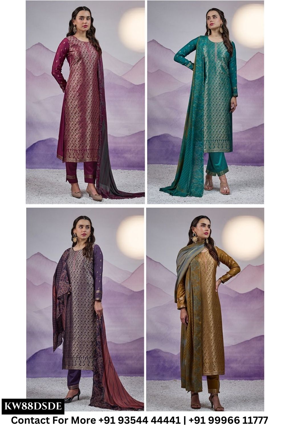 Netra - Sitara: Fancy Muslin Jacquard Suit Latest Catalogs