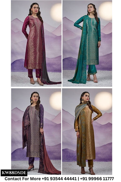Netra - Sitara: Fancy Muslin Jacquard Suit Latest Catalogs