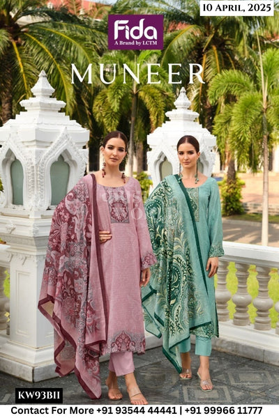 Fida Catalogue - Muneer: Exclusive Fancy Cotton Suit Catalog Wholesale price