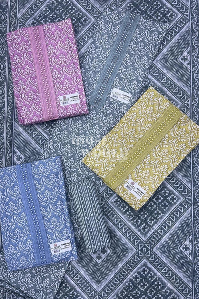 Ahmedabad Unstitched Slub Suit with Chiffon Dupatta (Set of 4)98No