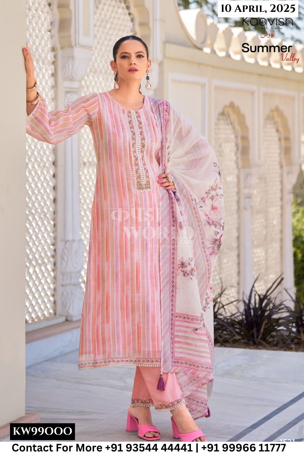 Kaavish Catalogue - Summer Valley: Fancy Linen Salwar Kameez Catalog Wholesale Dealer