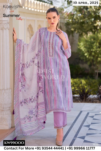 Kaavish Catalogue - Summer Valley: Fancy Linen Salwar Kameez Catalog Wholesale Dealer